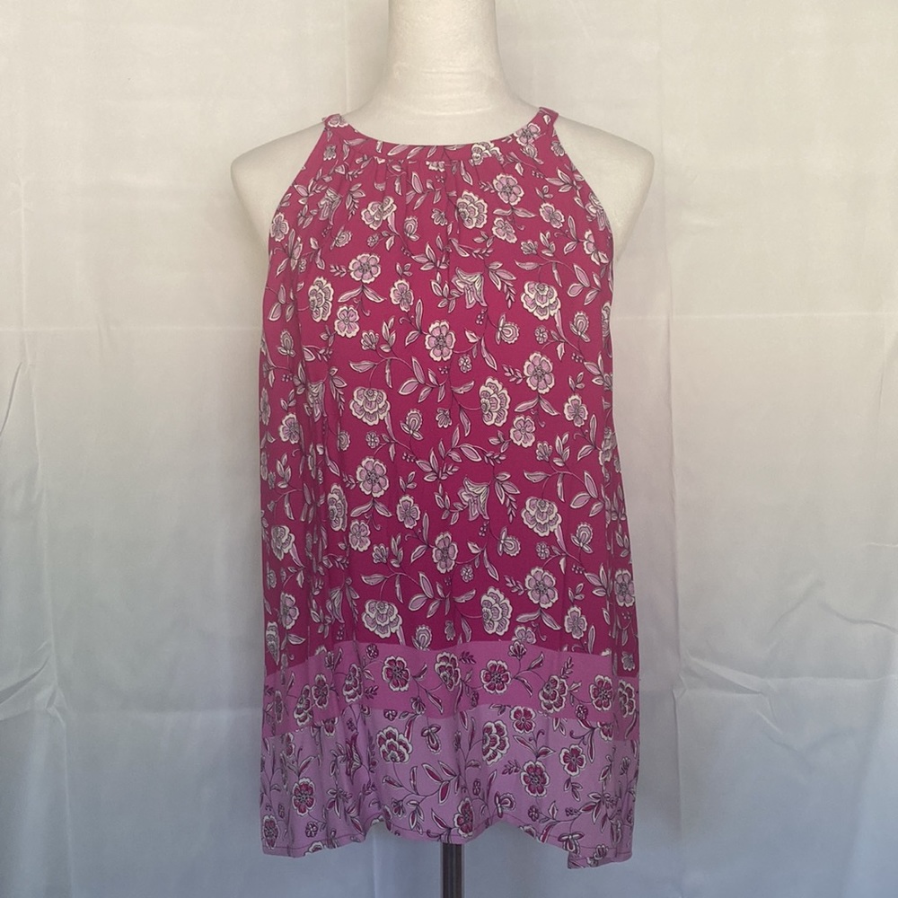 LOFT NWT Floral Shirred Halter Top, LARGE - Picture 4 of 6
